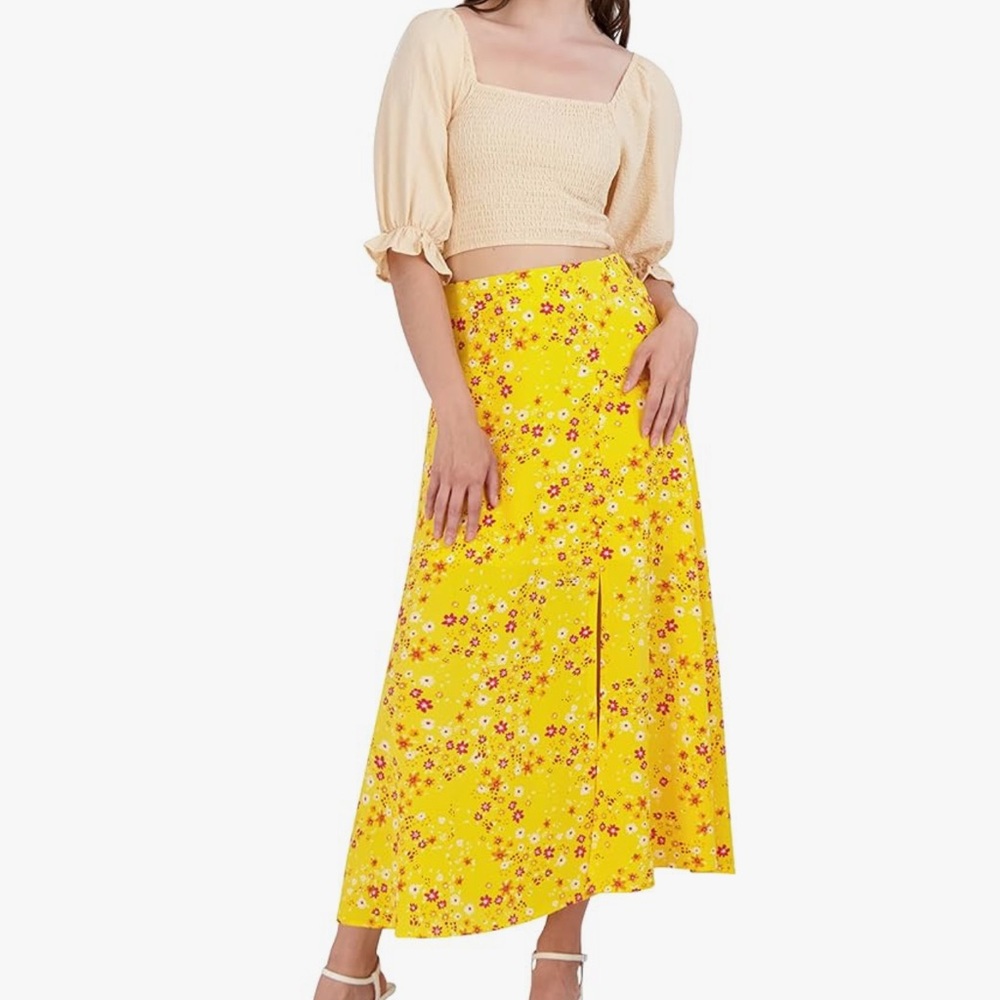 BCBGENERATION women’s fit and flare elastic waistband from slit button size M